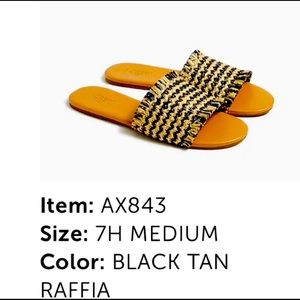 J.crew Raffia slide sandals
